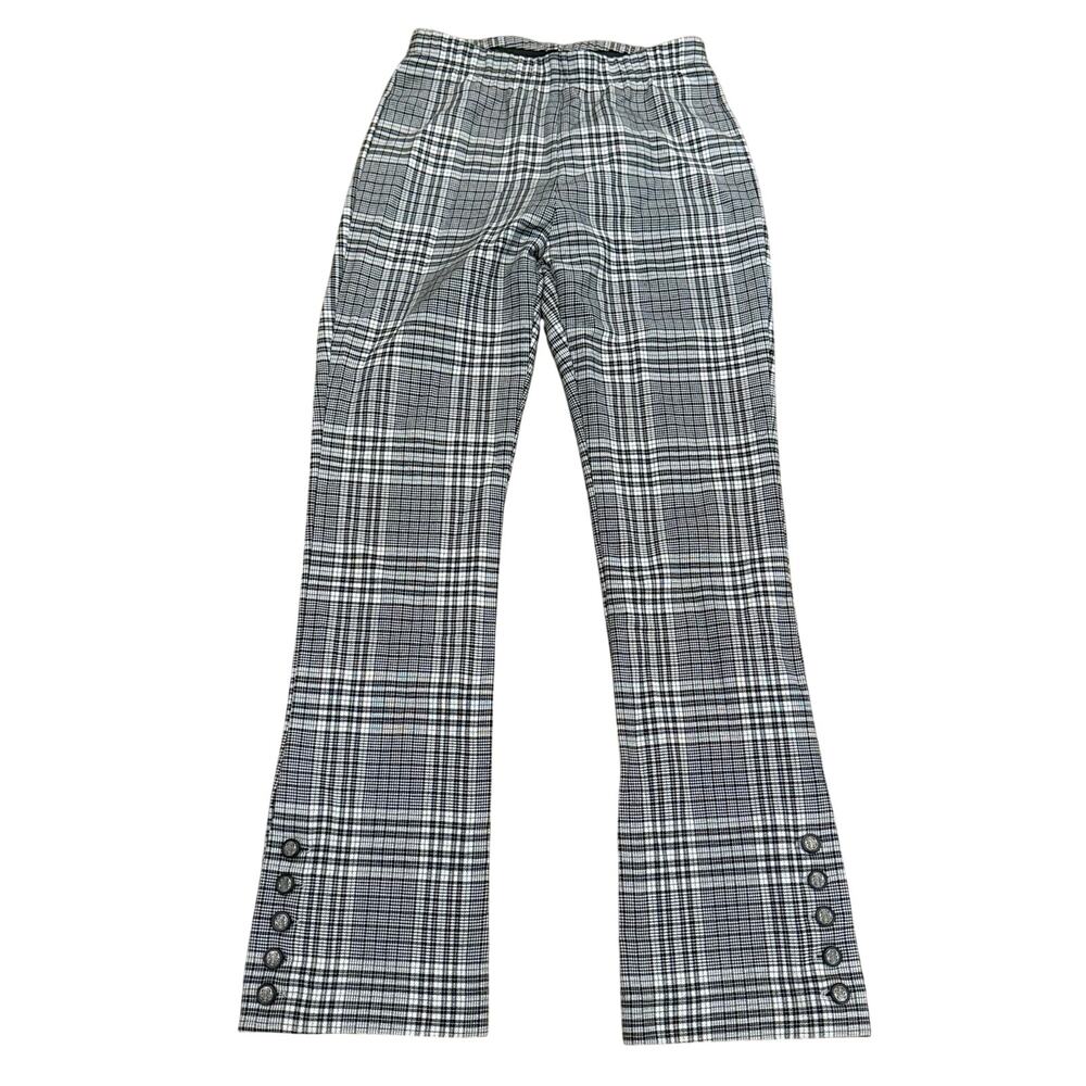 Fifteen Twenty Plaid Black / White ELLIE? BOOTCUT PANTS Size XS Made in USA